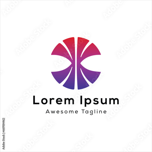 KK letter circle shape logo design