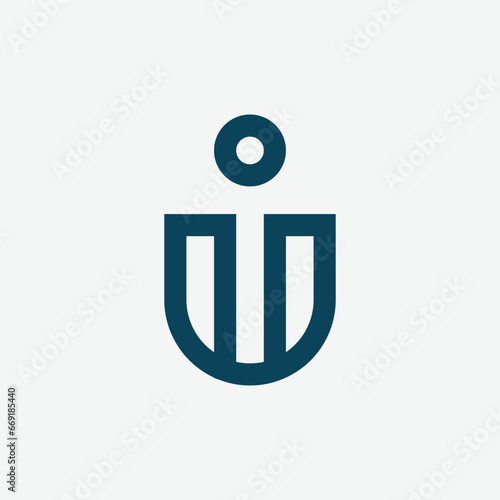 IU UI monogram letter modern logo design