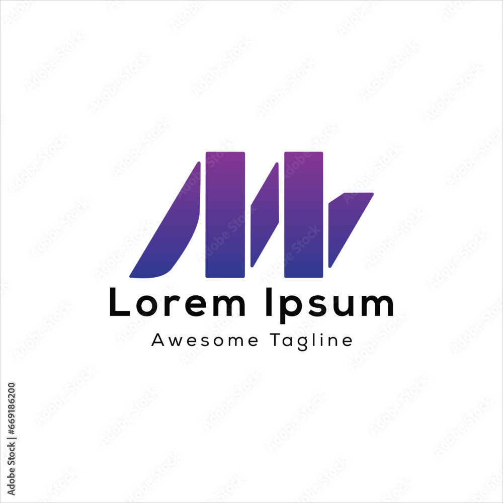 MN letter initial creative logo design