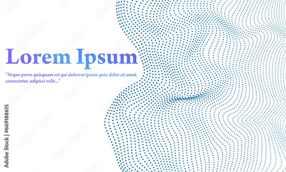 Abstract vector wavy dotted lines flowing smooth curve with a blue color on a transparent background with space for text, technology, science, music, modern. Abstract vector wavy dotted lines flowing smooth curve with a blue color on a transparent background with space for text, technology, science, music, modern.