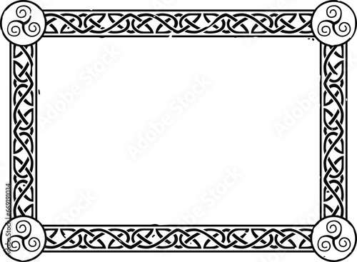 Rectangular Celtic Knot Frame with Triskele