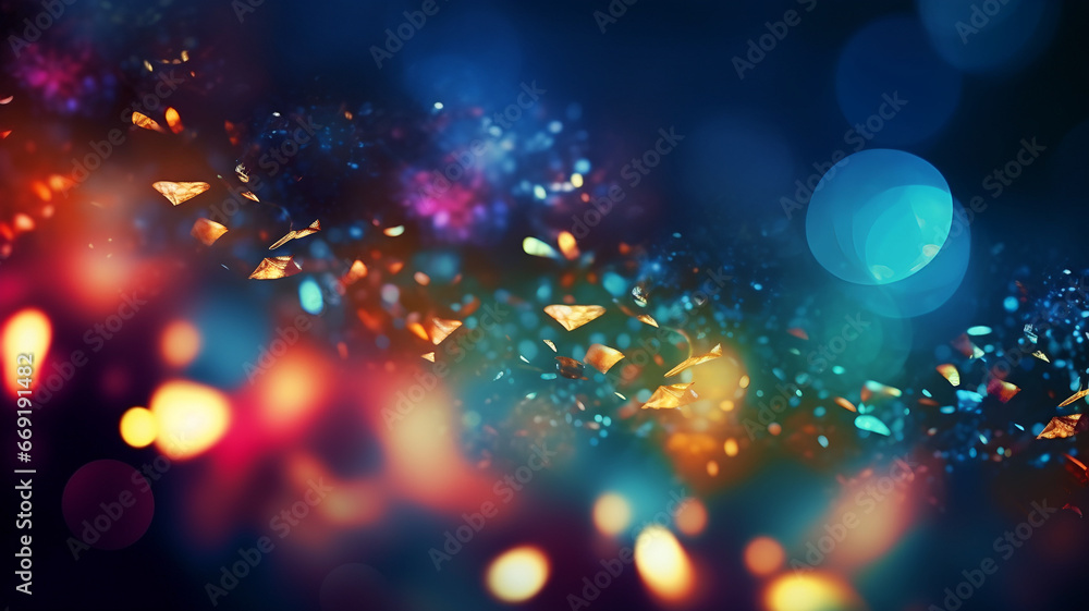 Blurry confetti, water bubbles, bokeh lights, multicolored blurry light, depth of field, abstract  background, multicolor, rainbow, haze, city lights, christmas light, soap bubbles