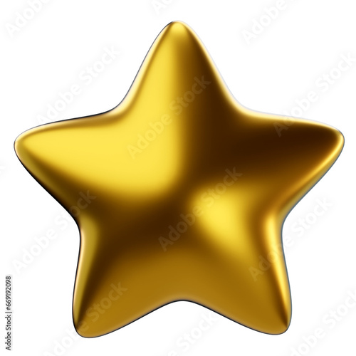 3d rendering of christmas star icon 