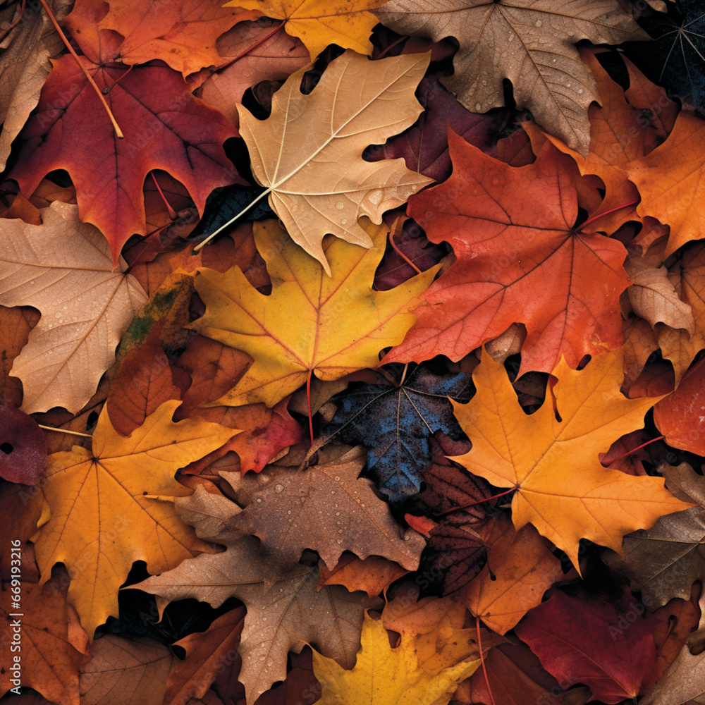 Background with autumn leaves. Generative AI Background with autumn leaves. Generative AI