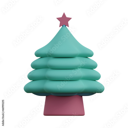 3d christmas tree icon
