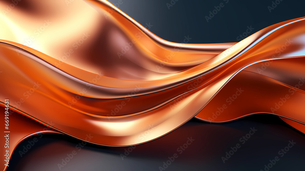 Fototapeta premium wavy background with a blue bronze metal surface