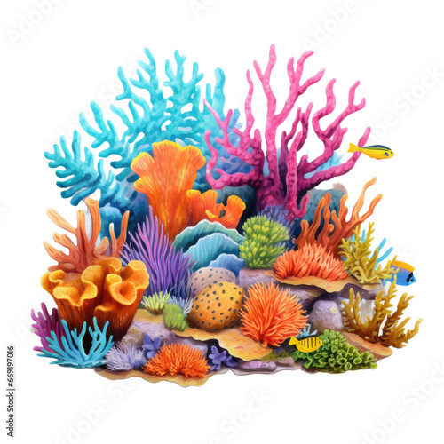 Coral reef isolated on transparent background © Nazmus