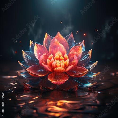 Lotus with smoke around