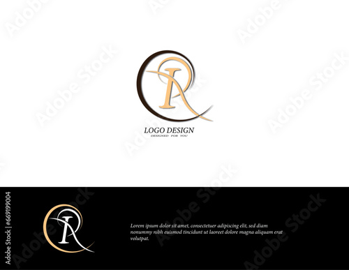 illustration vector graphic of modern, simple, elegant, semi classic, combination initial letter R with some wave logo design.