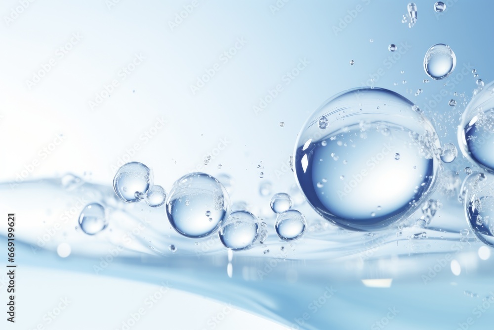 Close-up macro photo of water drops or oil bubbles on blue background. Close-up macro photo of water drops or oil bubbles on blue background.