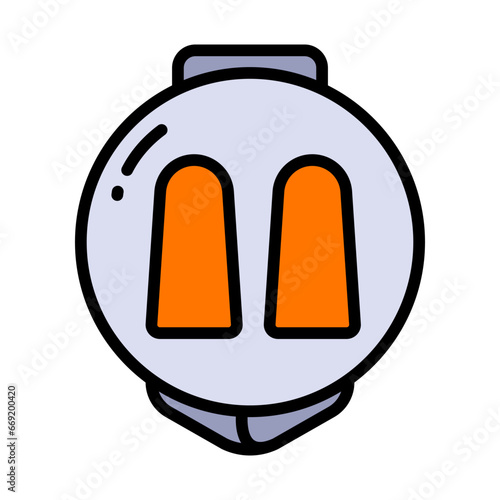 Outline Earplugs with storage box icon isolated on white background. Ear plug sign. Noise symbol. Sleeping quality concept. Vector