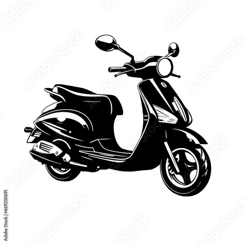 Fototapeta Naklejka Na Ścianę i Meble -  Scooter moped motorcycle small streets of Italy tattoo print stamp