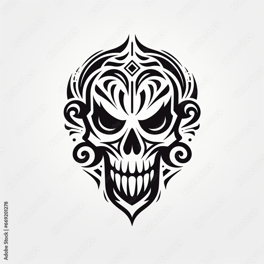 Gothic Skull with Moon and Stars Gothic Skull with Moon and Stars
