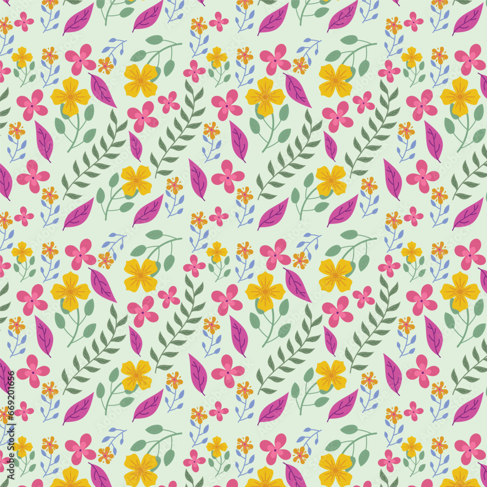 Beautiful Vector Floral Seamless Pattern Background
