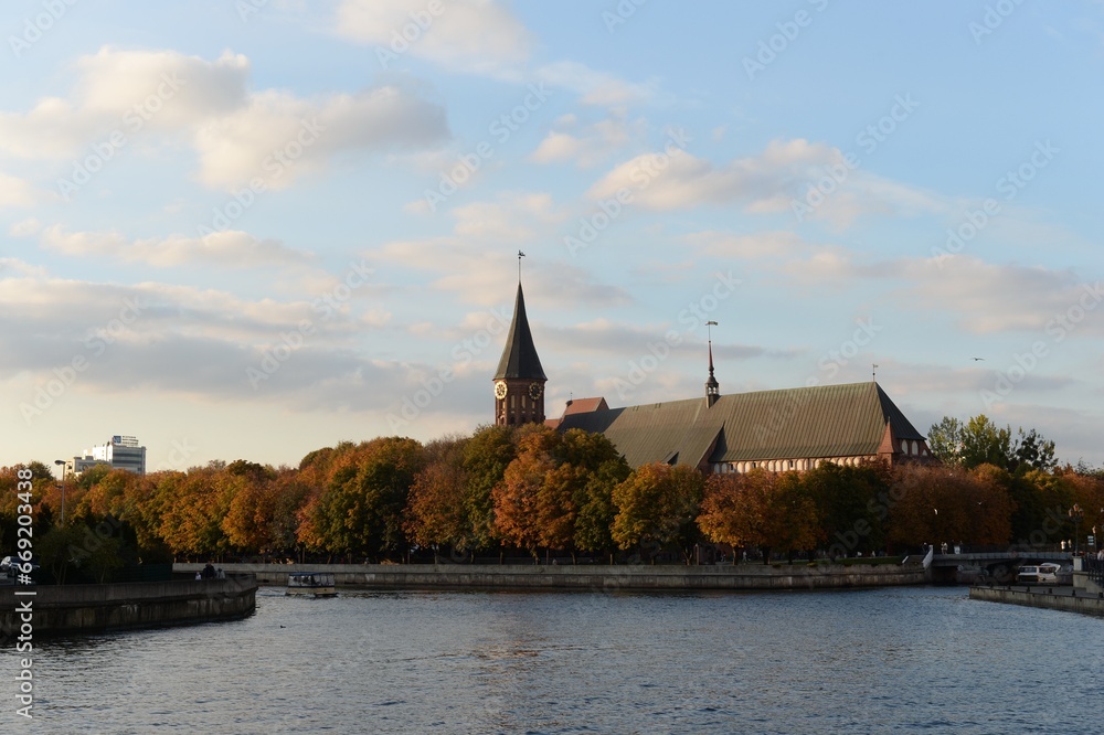 Autumn view of Kanta Island in Kaliningrad