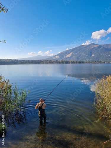 fisherman on the lake