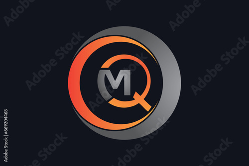 Simple logo of the alphabet m and q for a product.
