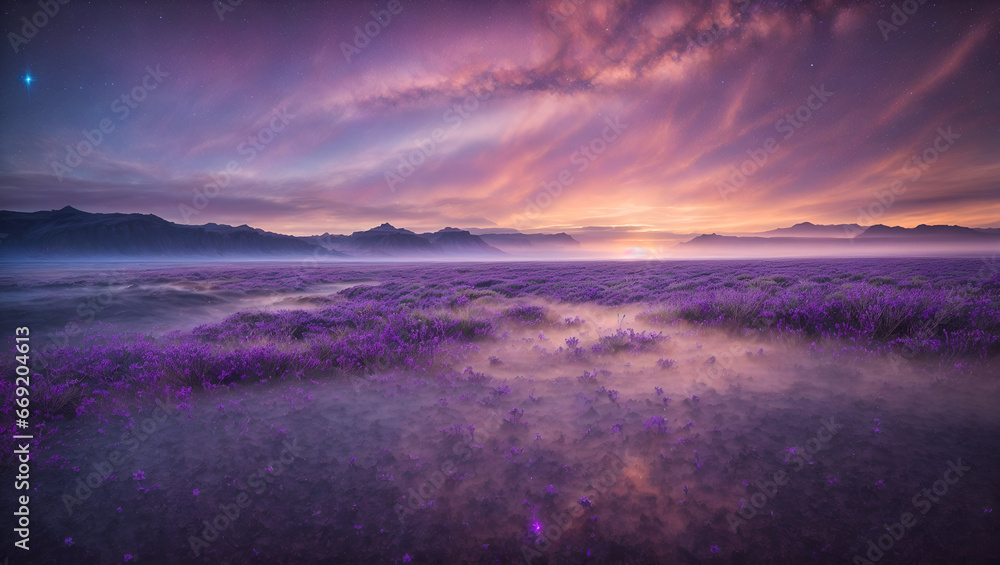 vibrant stunning colorful purple landscape with lavender vibrant stunning colorful purple landscape with lavender