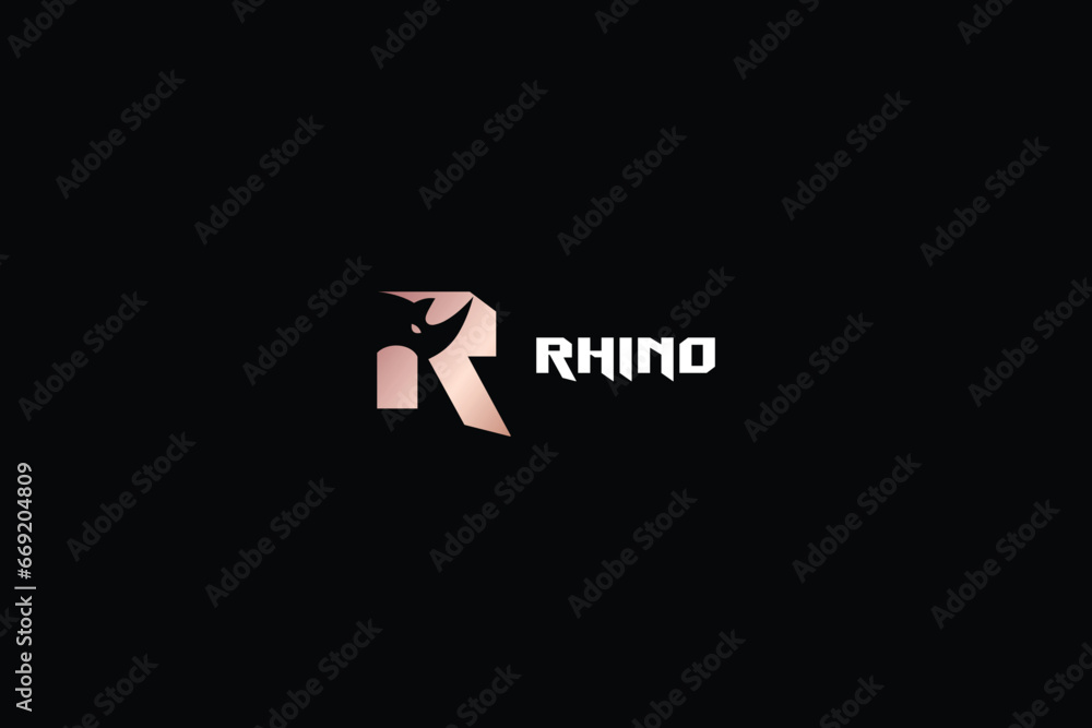 r letter rhino head modern style design creative golden wordmark design typography illustration, r rhino wordmark, rhino logo r letter rhino head modern style design creative golden wordmark design typography illustration, r rhino wordmark, rhino logo