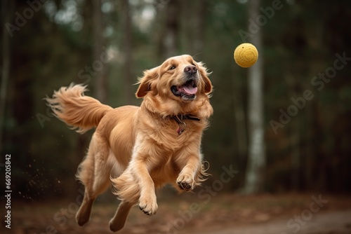 dog jumping in the air catching a ball
