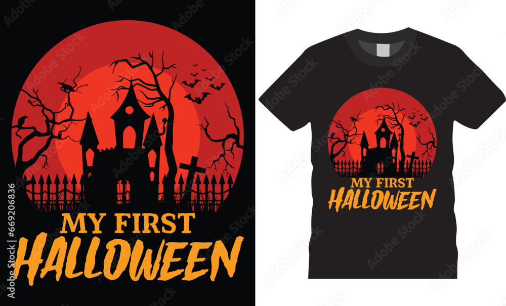 My First Halloween, Halloween T-Shirt design