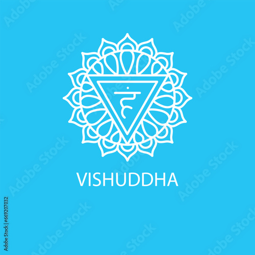 Vishuddha, throat chakra color icon.