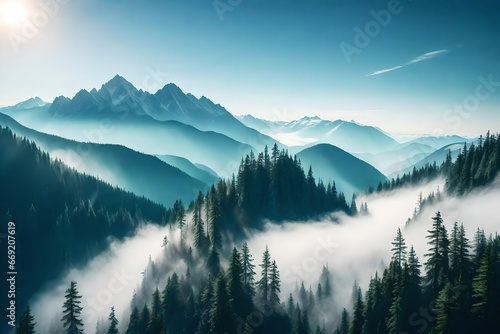 landscape with fog