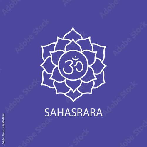 Sahasrara, crown chakra color icon.