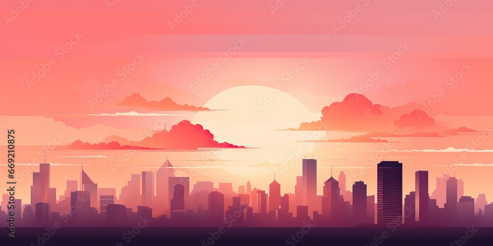 AI Generated. AI Generative. City urban landscape background. High building tall skyline decorative cityscape. Graphic Art