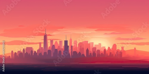 AI Generated. AI Generative. City urban landscape background. High building tall skyline decorative cityscape. Graphic Art