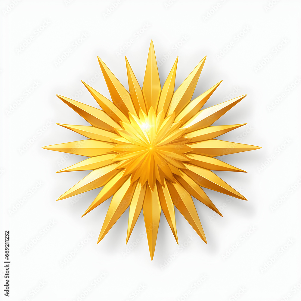 Abstract sun vector illustration, Isolated 3D rendered icon of the Sun or star Abstract sun vector illustration, Isolated 3D rendered icon of the Sun or star