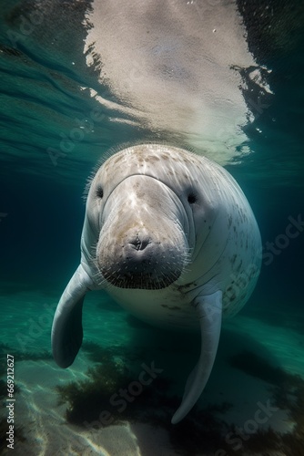 dugong breathing during the morning © Jorge Ferreiro