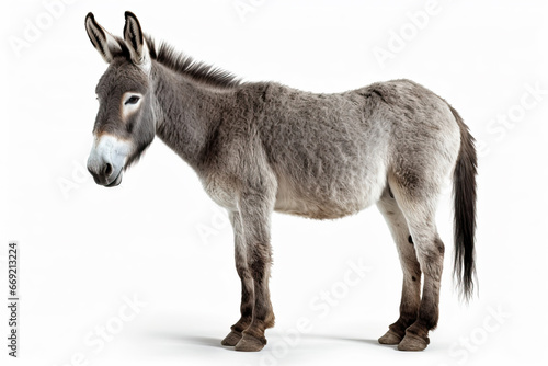 Donkey Delight: A 3D Rendering of a Brown and White Donkey,donkey isolated on white,portrait of a donkey © Moon