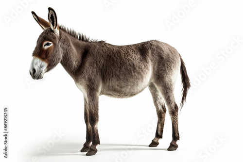 Donkey Delight: A 3D Rendering of a Brown and White Donkey,donkey isolated on white,portrait of a donkey