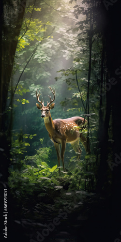 A Deer in the Woods  A Photo Realistic Image of Nature deer in the forest