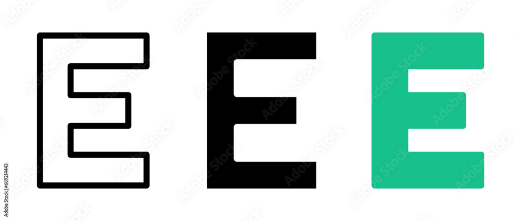 Letter E icon set vector illustration Letter E icon set vector illustration