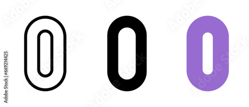 Letter zero icon set vector illustration