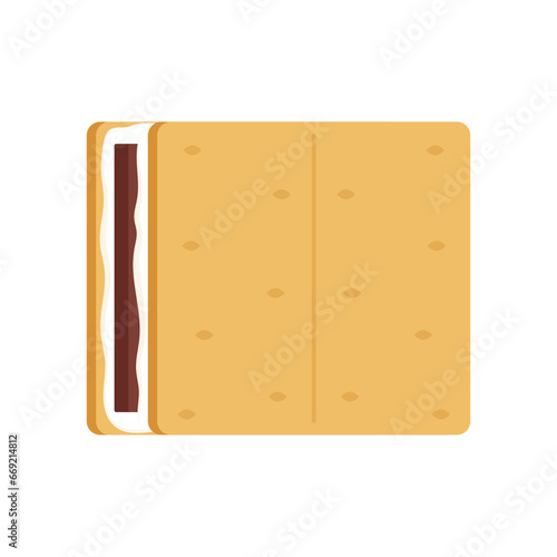 Chocolate bar and graham crackers. S'more graham cracker, chocolate, and marshmallow.