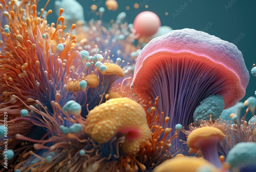 Naklejka premium Colorful image of bacteria