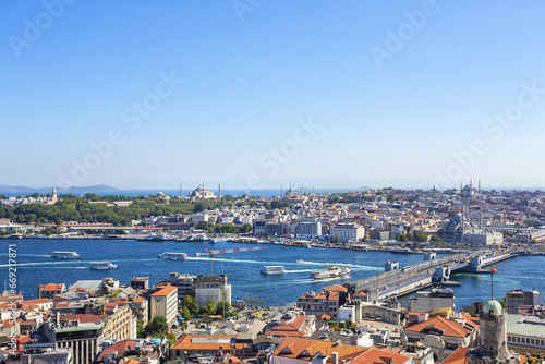 Aerial view of Istanbul from the famous Galata Towe