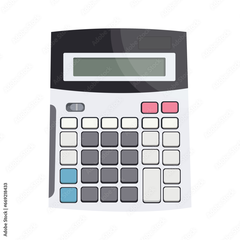 Vector illustration of calculator in cartoon flat style design. Electronic technology calculation for accountant, business, finance, tax isolated on white background Vector illustration of calculator in cartoon flat style design. Electronic technology calculation for accountant, business, finance, tax isolated on white background