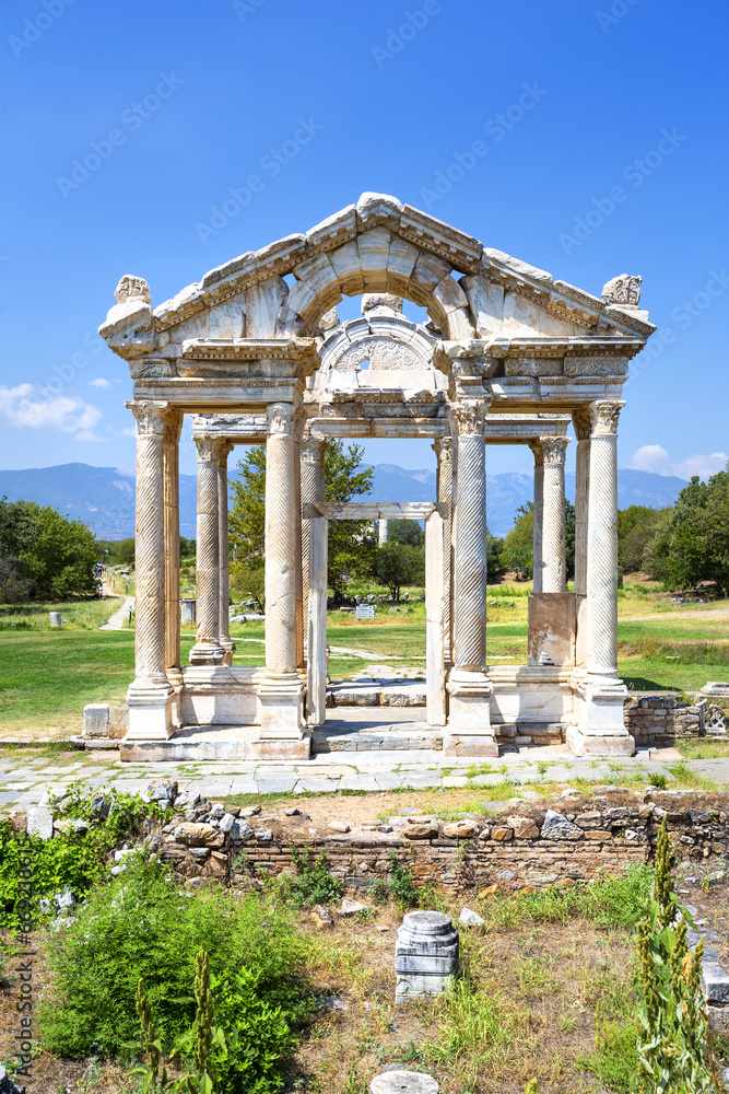 Beautiful view of the archaeological site of Aphrodisias, Turkey