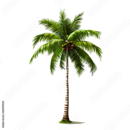 coconut tree on a transparent background PNG for easy decorating your projects.
