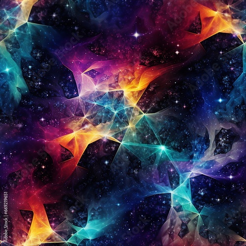 Galactic Kaleidoscope Nebulae Pattern