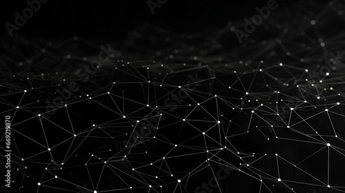 Fototapeta Naklejka Na Ścianę i Meble -  abstract monochrome background in the theme of blockchain. generative AI