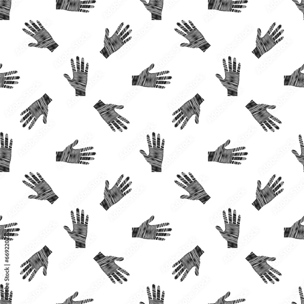Fototapeta premium Vector seamless pattern, palm. Doodle style. Stock illustration for backgrounds, textiles and packaging.
