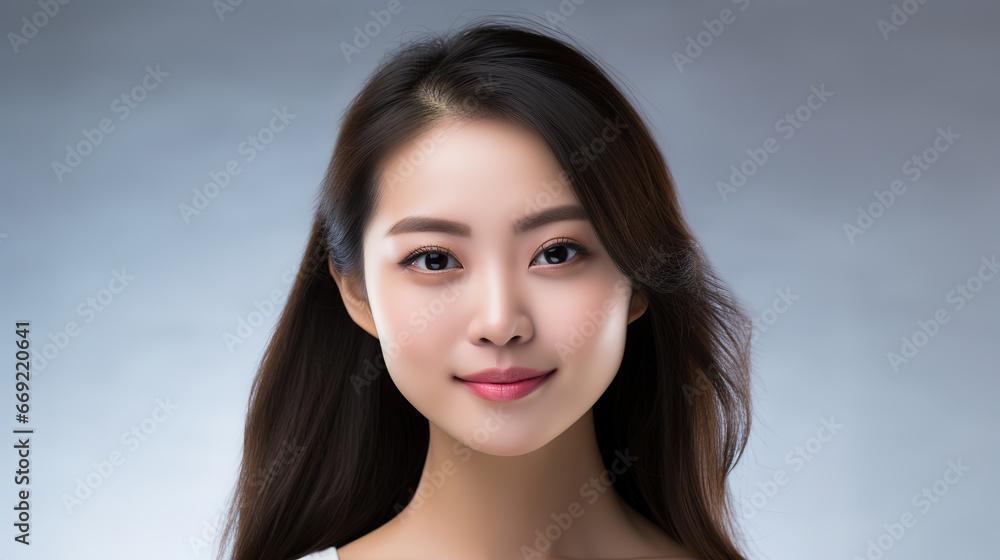Beauty image of Asian women (skin care, body care, beauty salon, healthy), on isolated background with empty copy space Beauty image of Asian women (skin care, body care, beauty salon, healthy), on isolated background with empty copy space