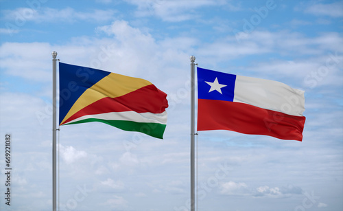 Free Download Chile and Seychelles flags, country relationship concept - GFXLoad