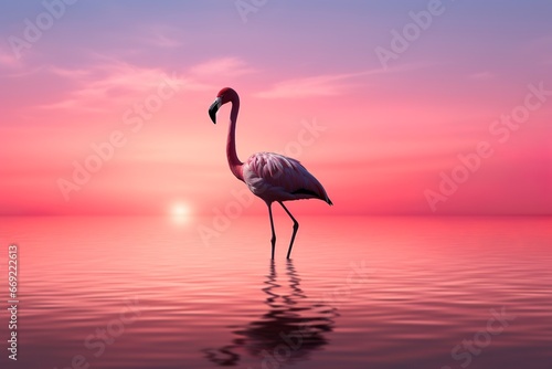 silhouette photo of a graceful flamingo 