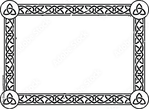 Rectangular Celtic Knot Frame with Triquetra